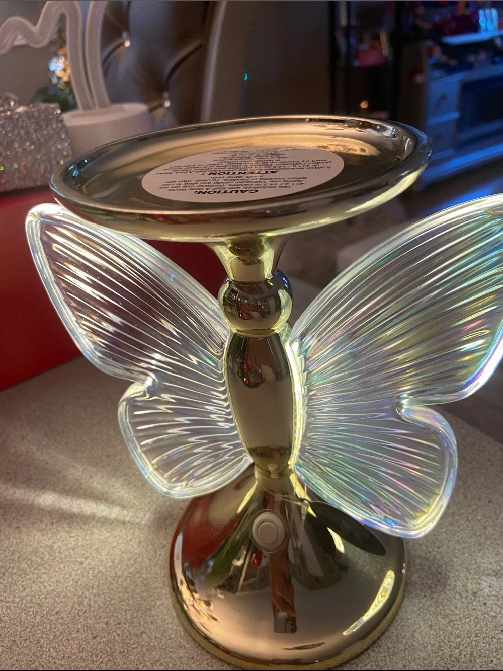Gold Butterfly LED Accent Candle Holder - Gold